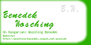 benedek wosching business card